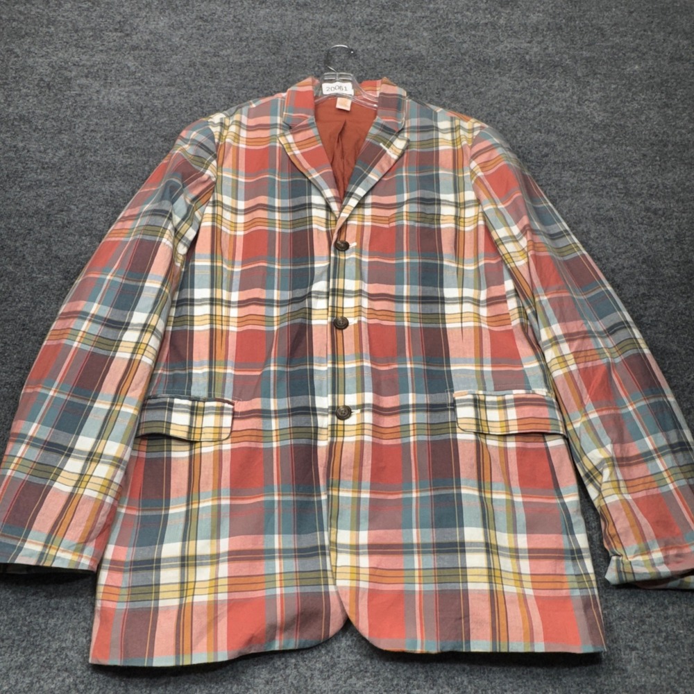 Vintage Polo Jeans Co Ralph Lauren Blazer Mens XL 4$L Madras Sport Coat Jacket